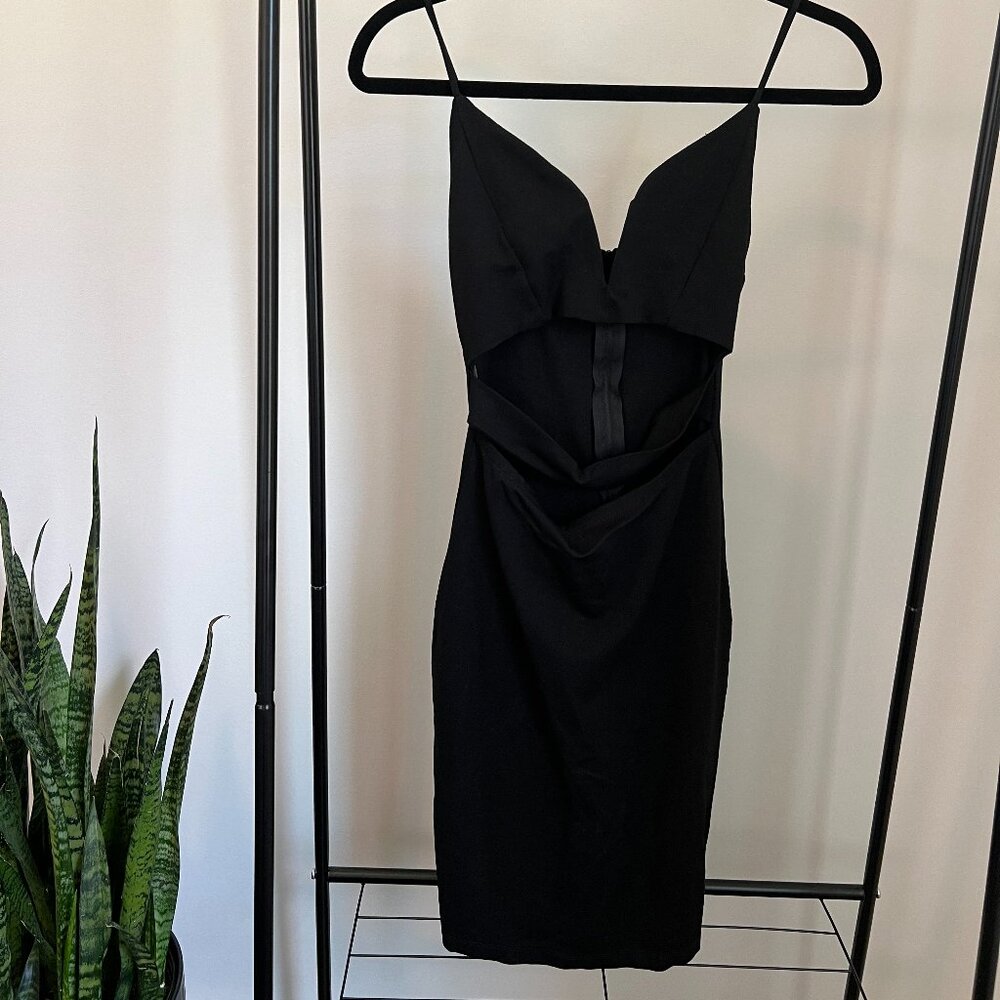 Black Bodycon Dress with Cut Outs